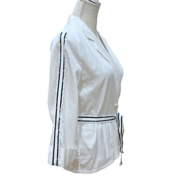 ALEXIS Madelyn White with Black Striped Cotton Top Size M - Picture 3 of 9